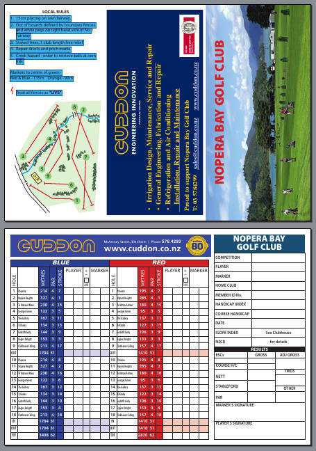Nopera Golf Course score card