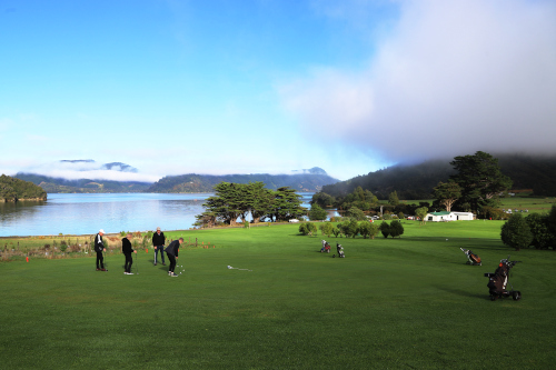 putting with a view of Nopera-Bay